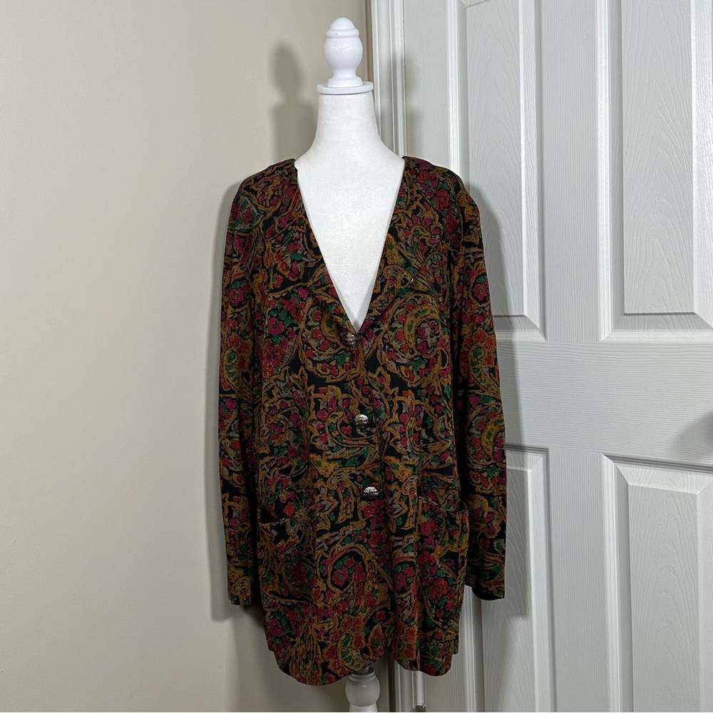 Maggie McNaughton Floral Print Blazer size L/XL
